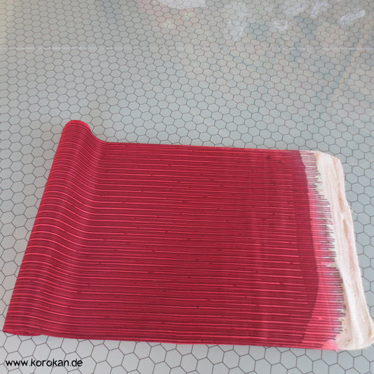 handgemalte rote Satinstreifen Kimono Seide