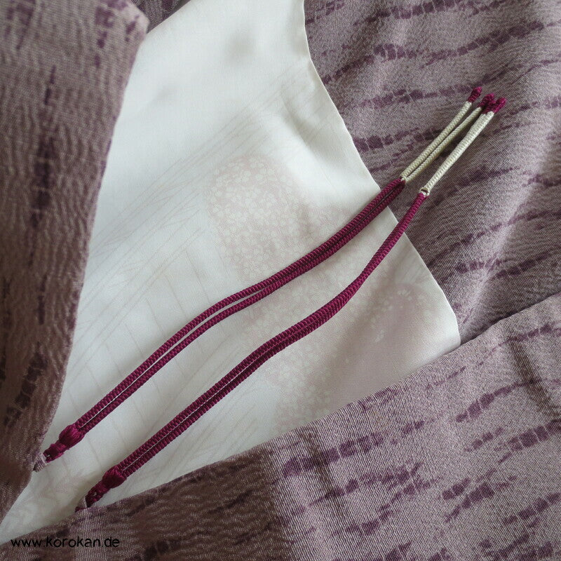Itajime Shibori Druck Haori Kimono Jacke, Seidencrepe, mit Himo