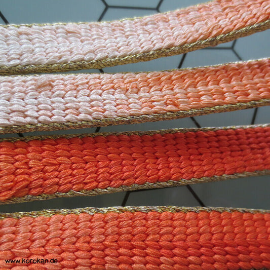 Farbverlauf mit Goldkante Obijime, Seide / Lurex