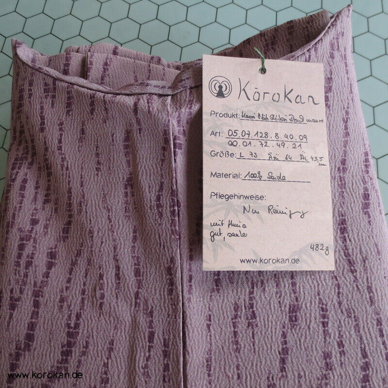 Itajime Shibori Druck Haori Kimono Jacke, Seidencrepe, mit Himo