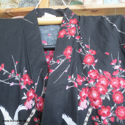 kurzer breiter Ume und Kraniche Yukata