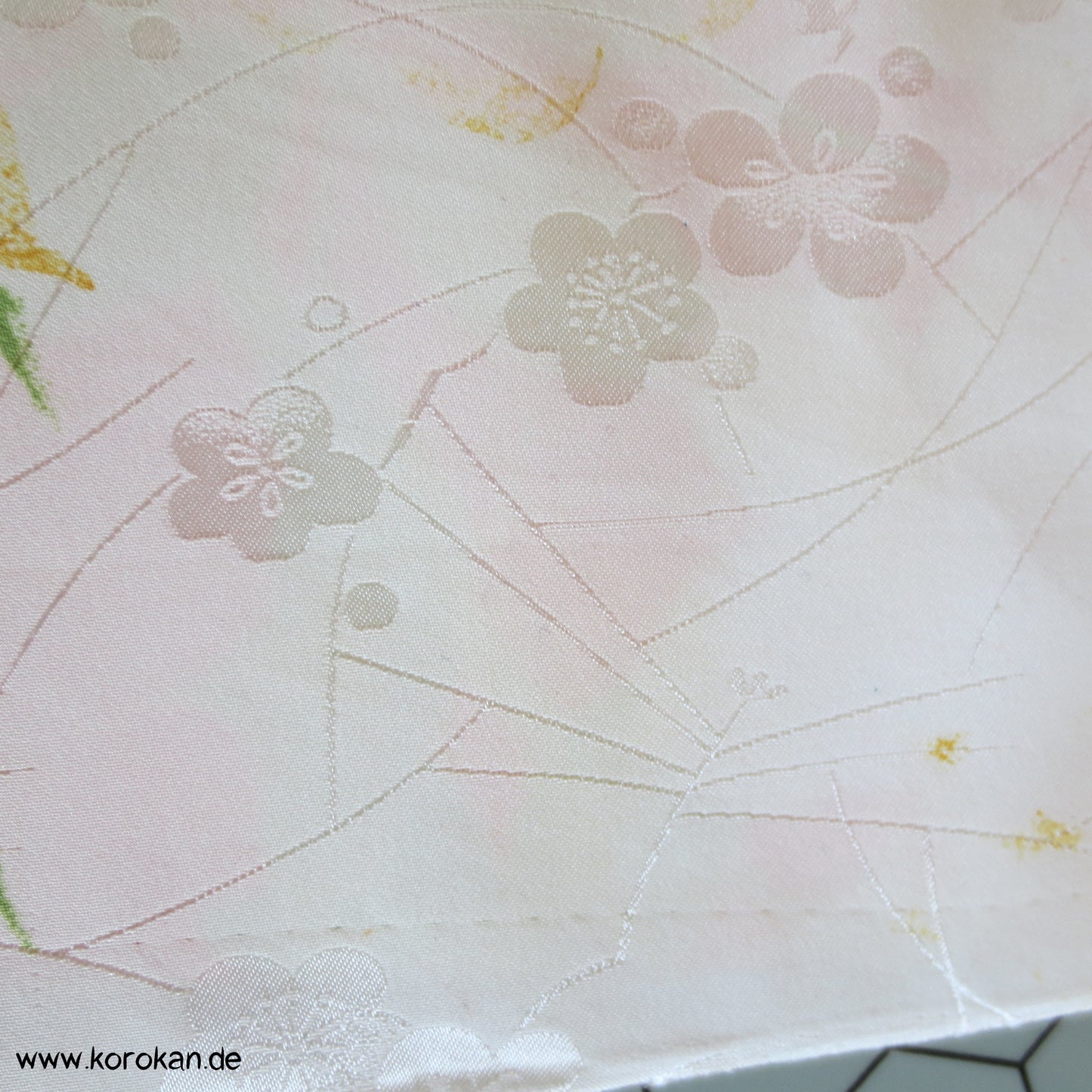 bunte Blumen Polyester Kimono Damast