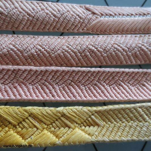 gelb blush Koi Verlauf Obijime, Seide / Lurex