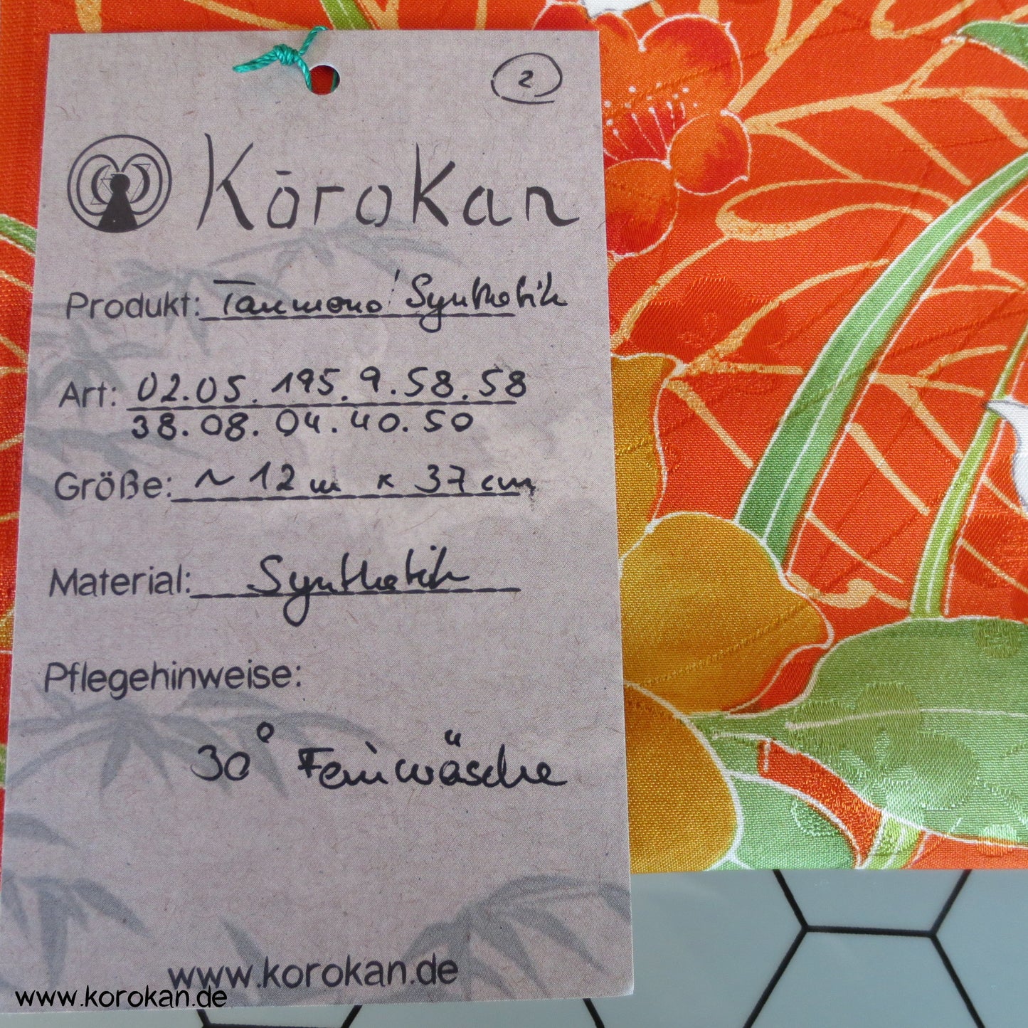 bunte Blumen Polyester Kimono Damast