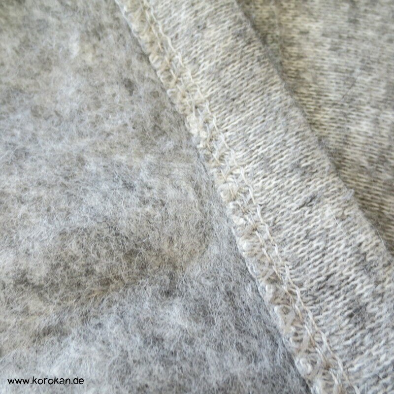 italienische Wollwalkjacke, mit Druckmuster auf grau