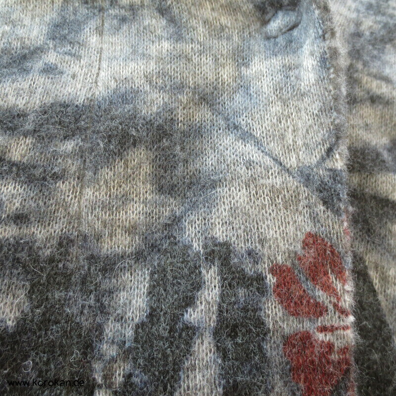 italienische Wollwalkjacke, mit Druckmuster auf grau