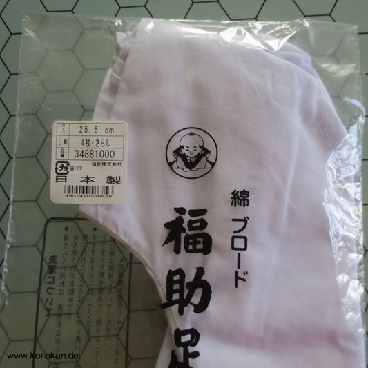 weiße Tabi Socken mit 4 Haken, Gr. 39 / 40