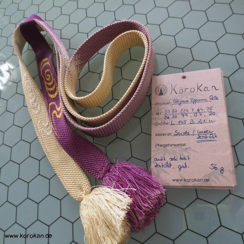 gesticktes Egasumi Nebelspiralenmuster Obijime, Seide / Lurer