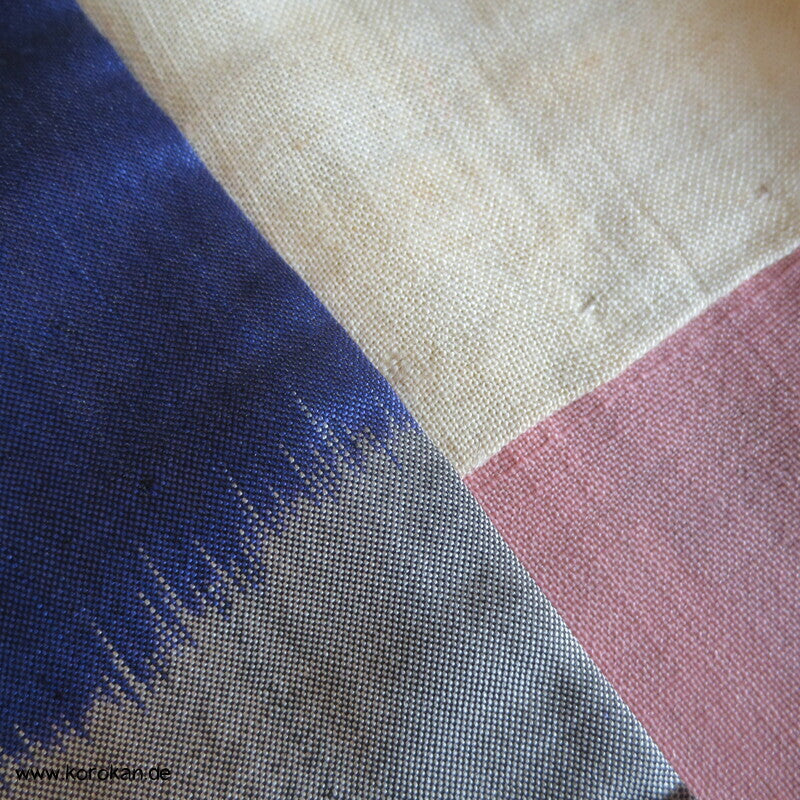 Art Deco Meisen Komon Kimono Ichimatsu Schachbrettkaro mit Blüten