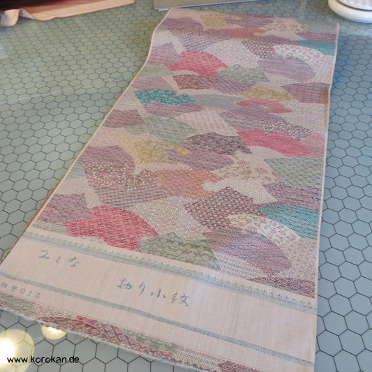 Jigami Fächer Patchwork Kimono Wolljacquard