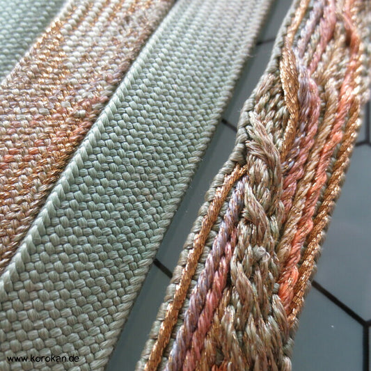 wilde zartbunte Flechtung Obijime, Seide / Lurex
