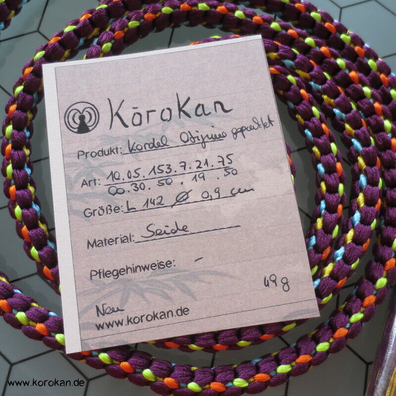 Kordel Obijime, bunt in aubergine, neu