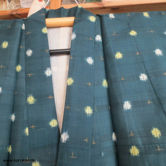 Meisen Komon Kimono Punkte in blaugrün