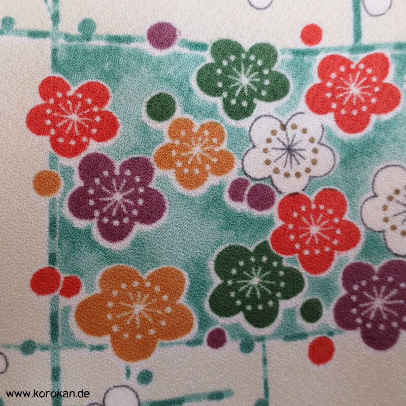 bunte Ume Pflaumen Blüten Komon Kimono