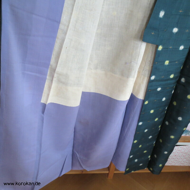 Meisen Komon Kimono Punkte in blaugrün