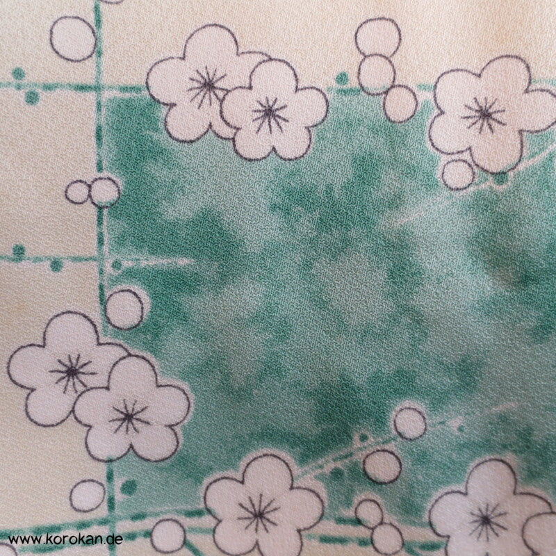 bunte Ume Pflaumen Blüten Komon Kimono