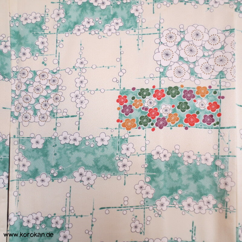 bunte Ume Pflaumen Blüten Komon Kimono
