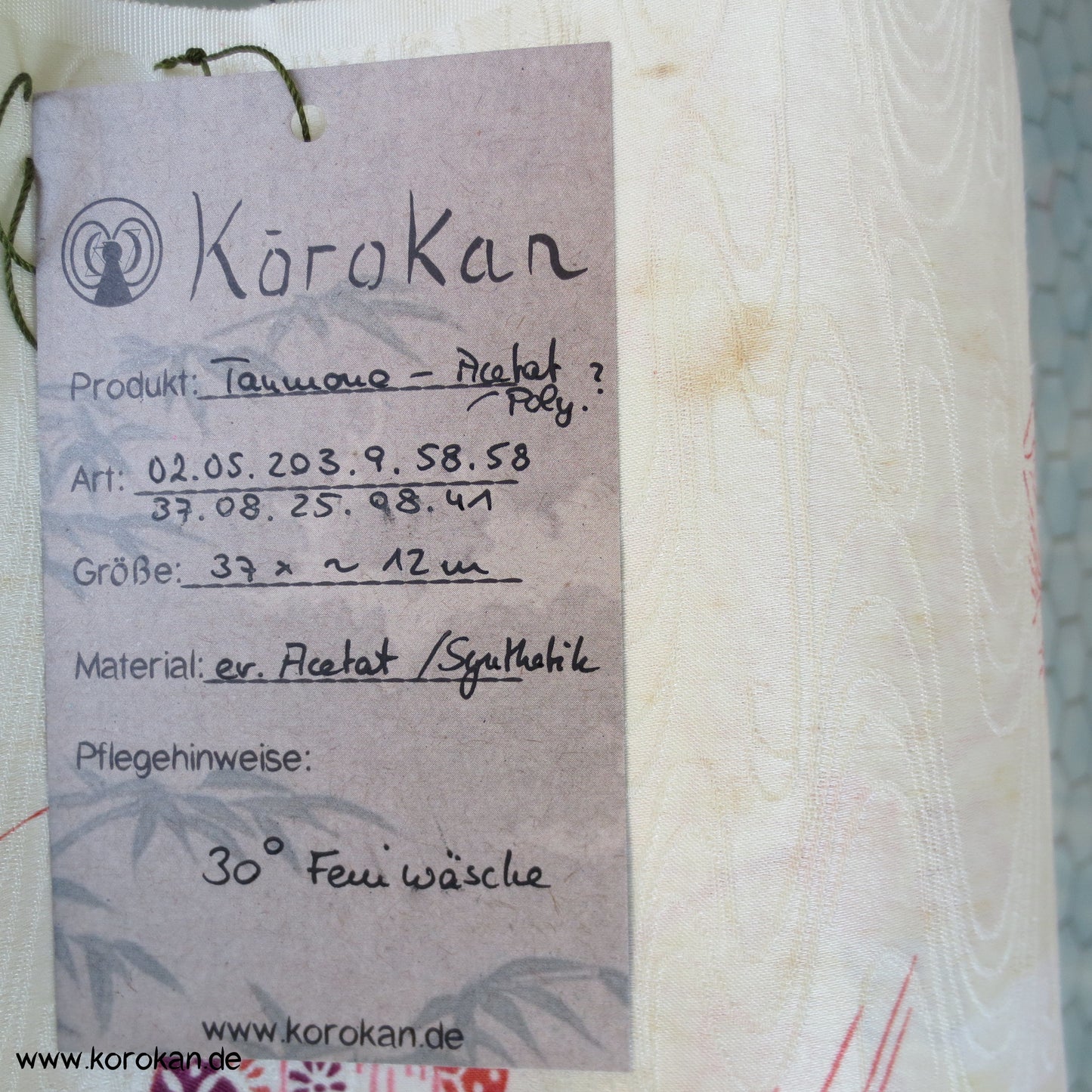 Fächer, Häuser, Polyester Kimono Damast