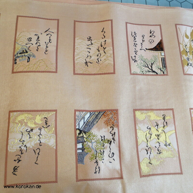 Karuto Karten Fukuro Obi Seidenbrokat Kimonogürtel