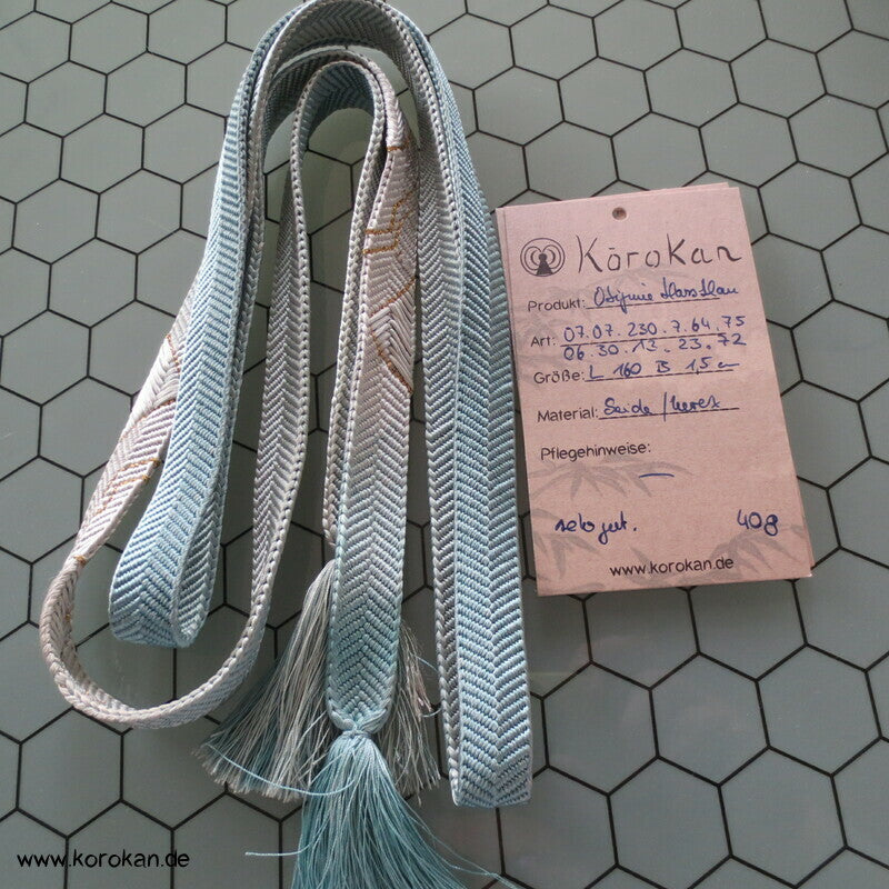 blassgraublau Verlauf Obijime, Seide / Lurex