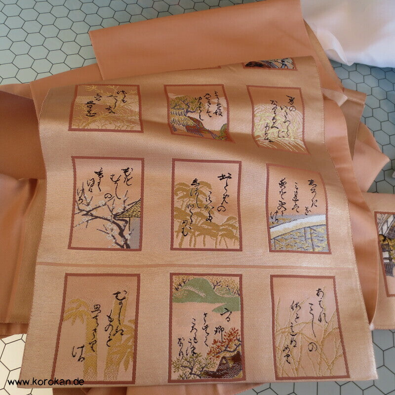 Karuto Karten Fukuro Obi Seidenbrokat Kimonogürtel