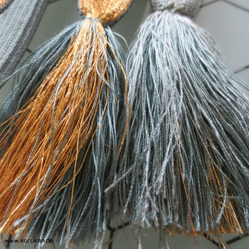 sakura blaugrau gold Obijime, Seide / Lurex