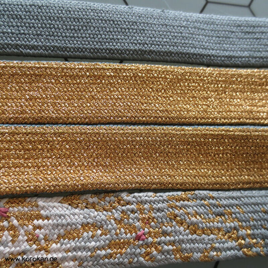 sakura blaugrau gold Obijime, Seide / Lurex