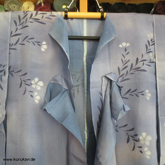 Nadeshiko Grasnelken Rho Seiden Araihari Hitoe Kimono, teilaufgetrennt