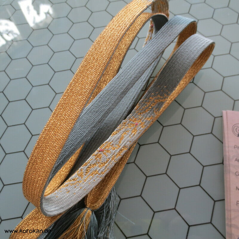 sakura blaugrau gold Obijime, Seide / Lurex