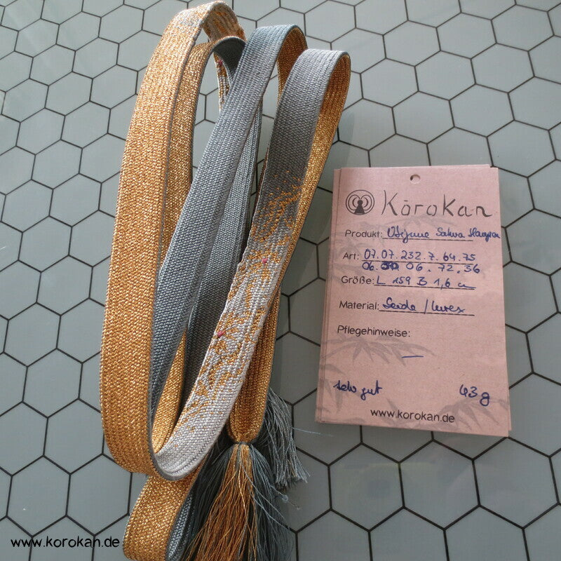 sakura blaugrau gold Obijime, Seide / Lurex