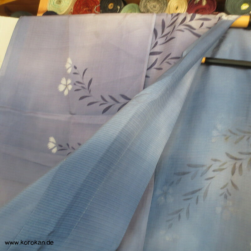 Nadeshiko Grasnelken Rho Seiden Araihari Hitoe Kimono, teilaufgetrennt
