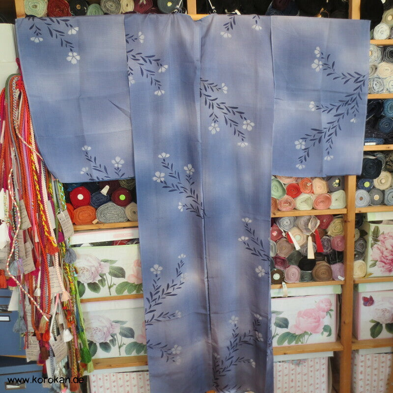 Nadeshiko Grasnelken Rho Seiden Araihari Hitoe Kimono, teilaufgetrennt