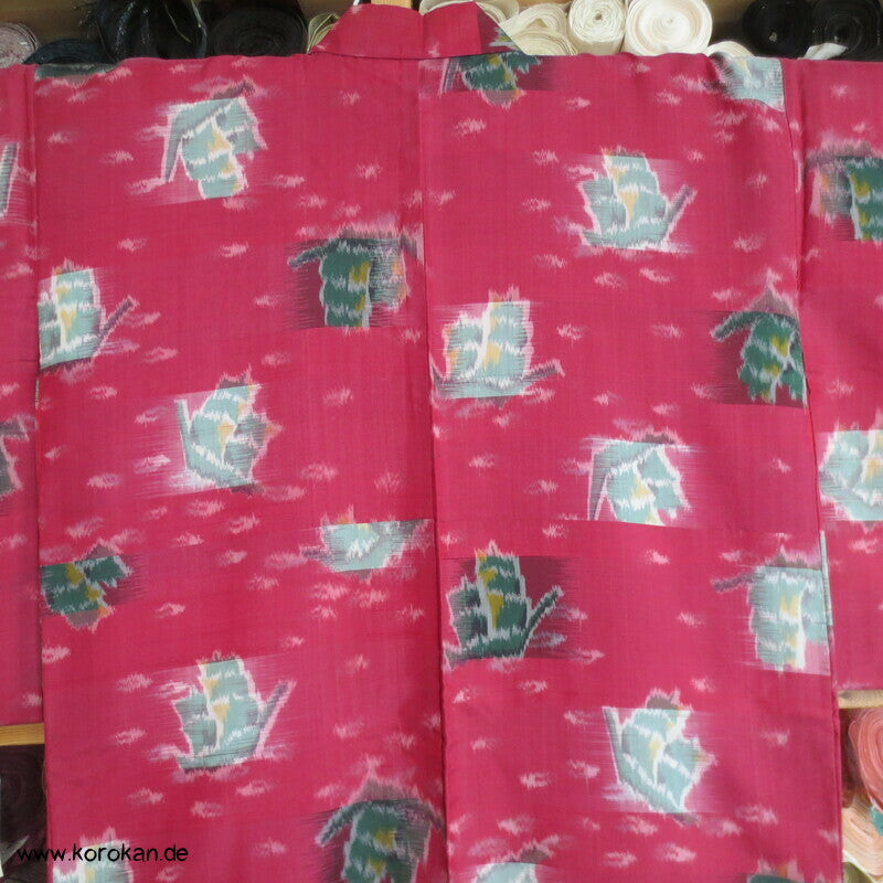 Segelschiffe Meisen Seiden Japan Art Deco moderner Kimono