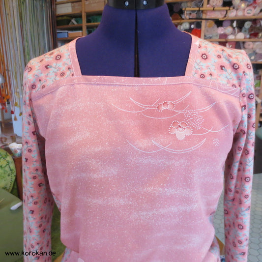 Langarm Shirt, Kombi aus Muster Kimono Seide Panel + Stenzo Jersey