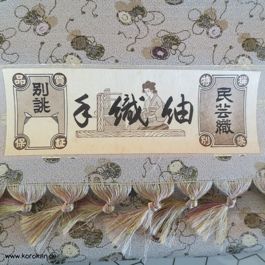 kleine Trommeln Kimono Wollmischgewebe Jacquard Tanmono