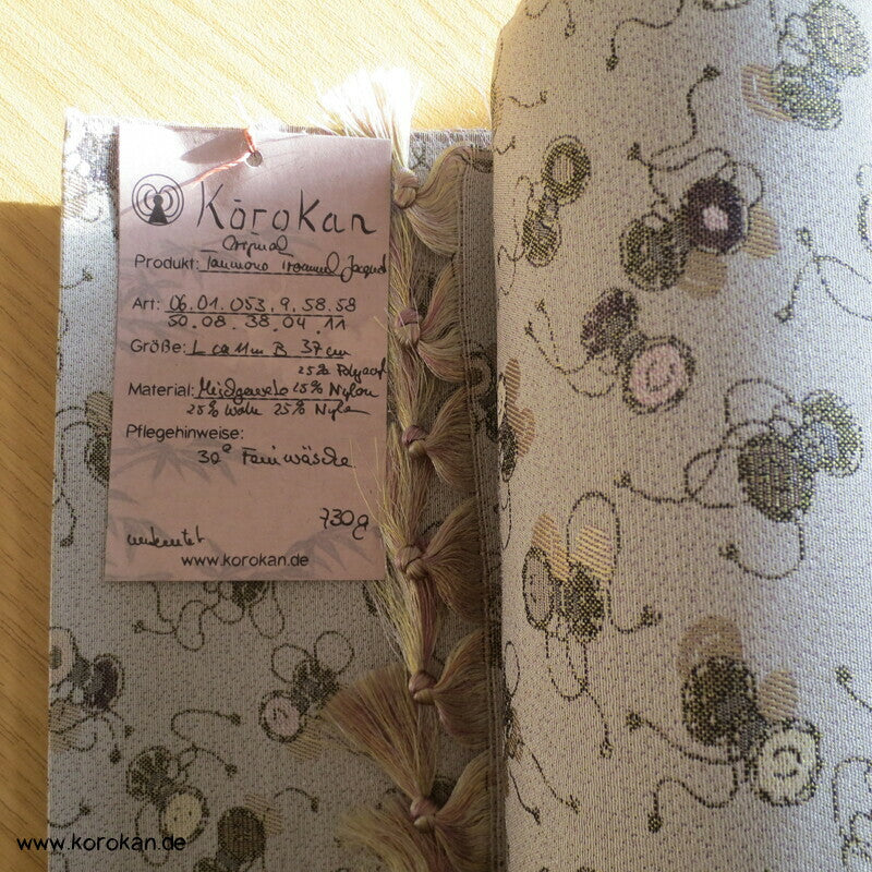 kleine Trommeln Kimono Wollmischgewebe Jacquard Tanmono