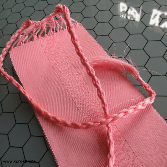 rosa Hayashi Date Jime Seiden Obi, Hakata mit Flechtband