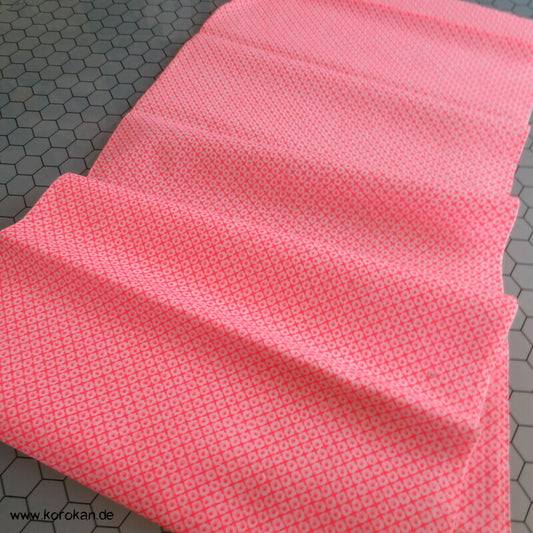 Juban Kimono Wollmusselin Hitta Kanoko Dots in neonpinkorange