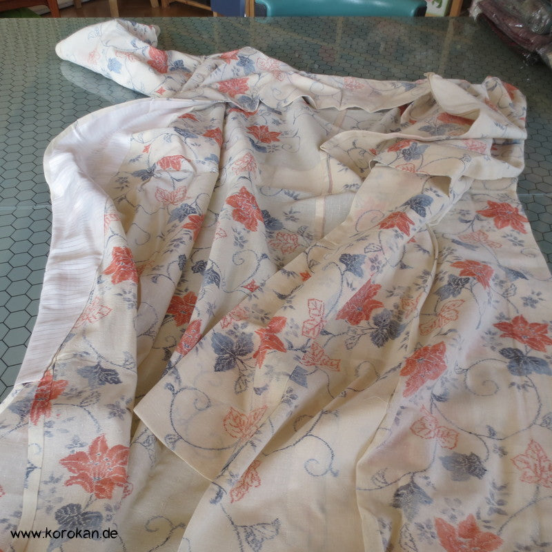 'semitransparenter Hitoe - ungefütterter Kimono, Hanf / Seide