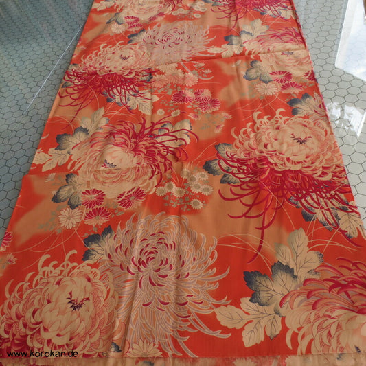 Rangiku Crazy Chrysantheme Baumwollstoff - dreifache Breite