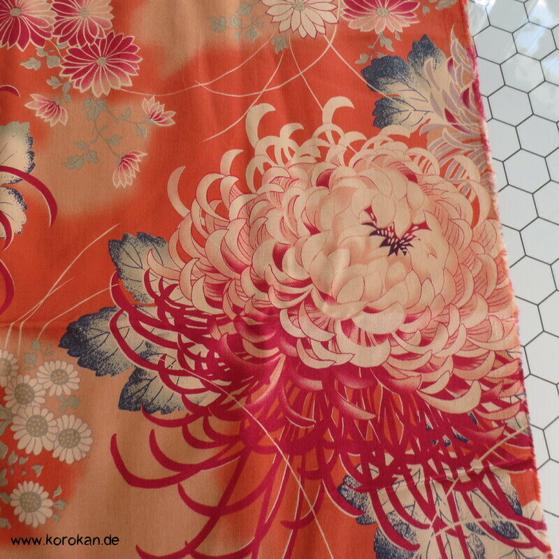 Baumwollköper mit großen Chrysanthemen - Futon Bezugsstoff