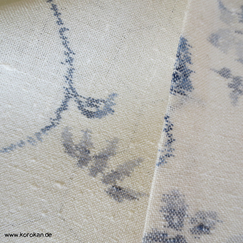 'semitransparenter Hitoe - ungefütterter Kimono, Hanf / Seide