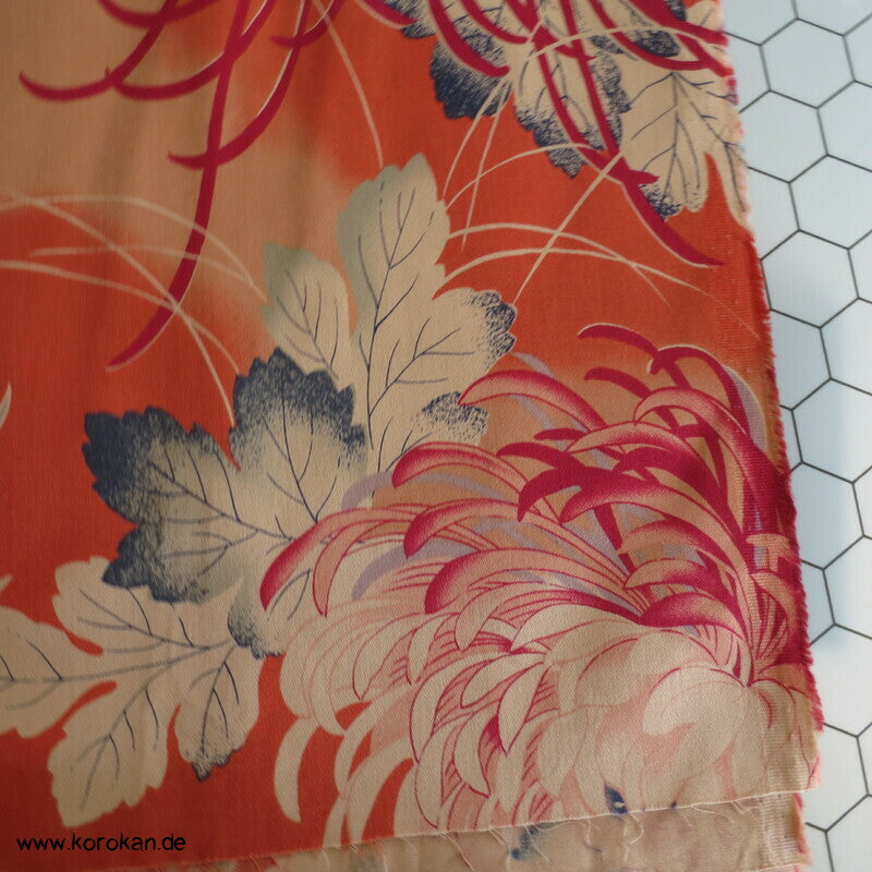 Baumwollköper mit großen Chrysanthemen - Futon Bezugsstoff