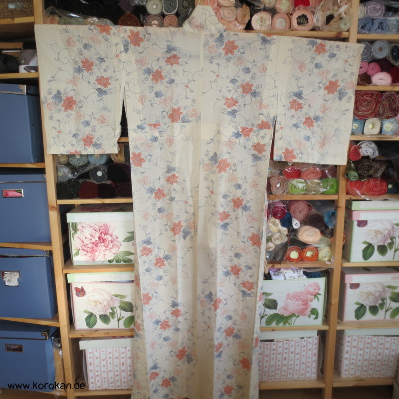 'semitransparenter Hitoe - ungefütterter Kimono, Hanf / Seide