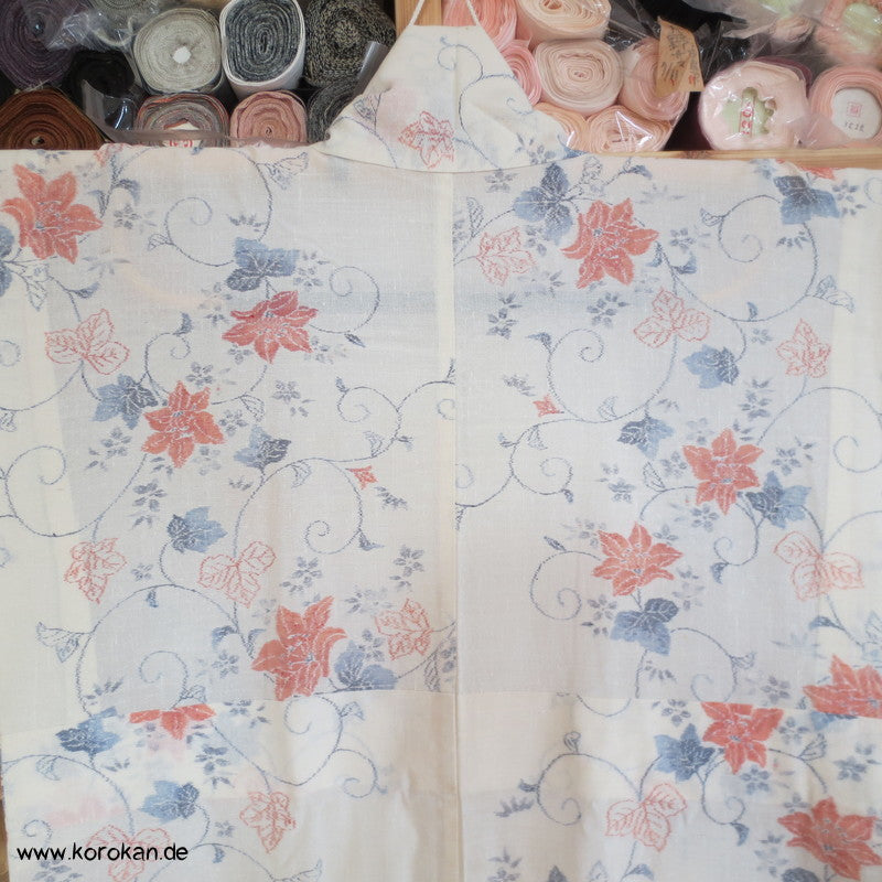 'semitransparenter Hitoe - ungefütterter Kimono, Hanf / Seide