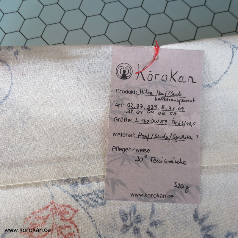 semitransparenter Hitoe - ungefütterter Kimono, Hanf / Seide