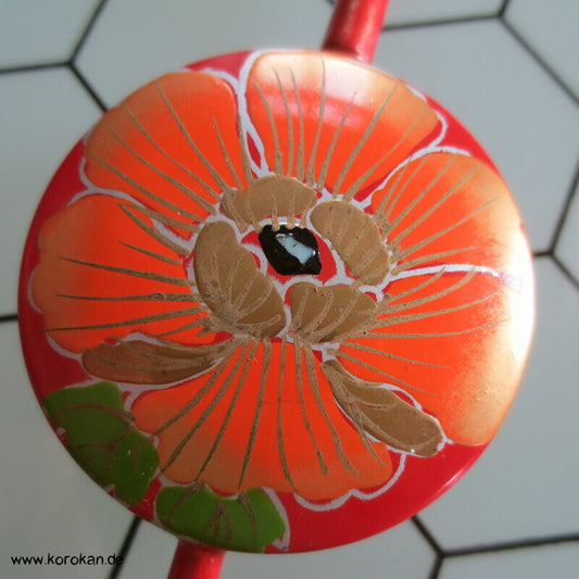 japanischer Lack Holzhaarstab, Blüte / Bambus