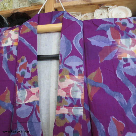 Art Deco Zweige, bunt, wild Meisen Rayon Kunstseiden Kimono