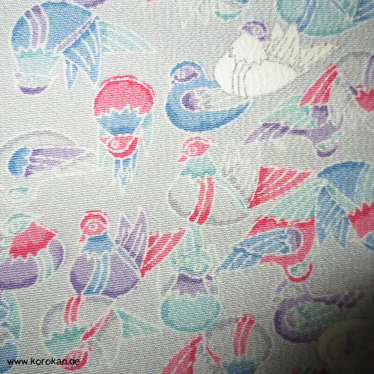 Mandarinenten Kimono Seiden Crepe