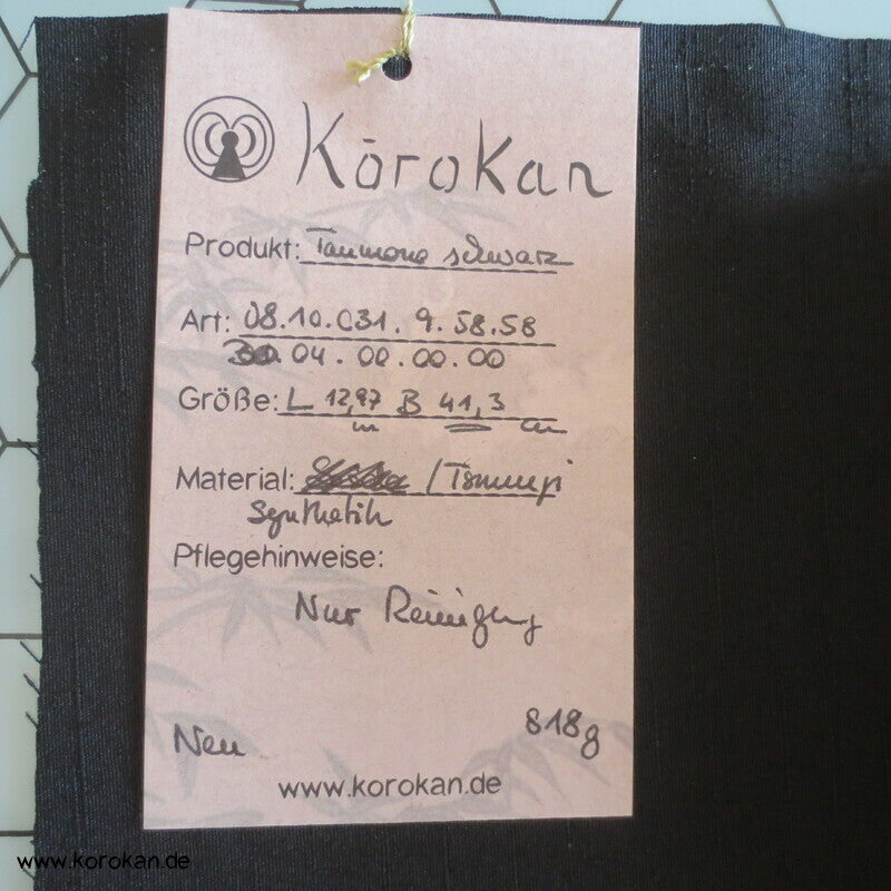 Männerkimono Tanmono schwarzer Tsumugi - keine Seide